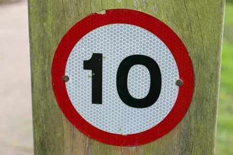10 mph warning sign Stock Photos