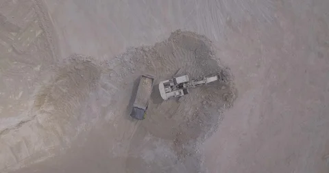 10 Nature working machine quarry day aerial 库存影片 120458937