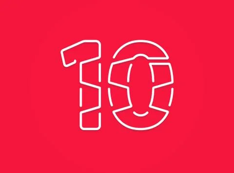 10 number. Modern trendy, creative style design. For logo, brand label, desig Stock Illustration