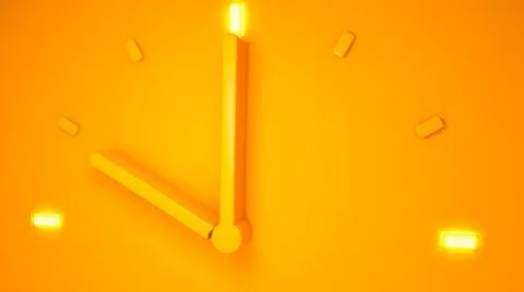 10 O'clock time 3D illustration in orange colors Stock Illustration