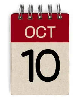 10 oct calendar Stock Illustration
