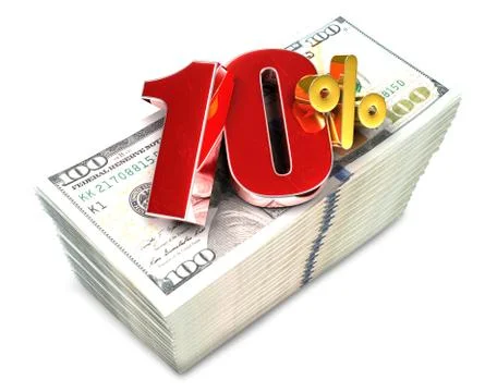 10 percent 3d. Stock Illustration