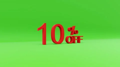 10 percent off 3D rendering Video stock 153359379