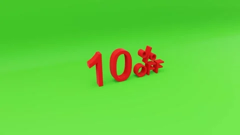 10 percent off 3D rendering Stock Footage 153359382