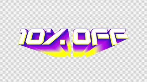 10 Percent OFF 3D Text Animation Transparent Alpha Stock Footage 272842555