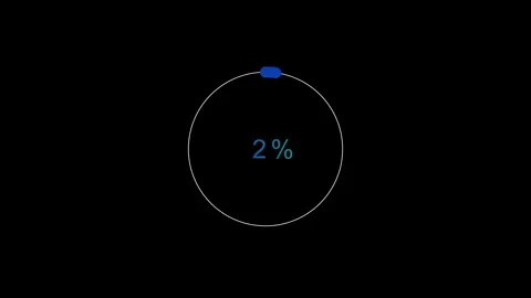 10 percent circle progress animation on black background Stock Footage 312114346