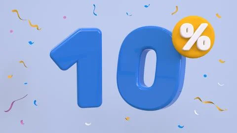 10 percent Off. Discount creative composition. 10% symbol with decorative o.. Stock Illustration