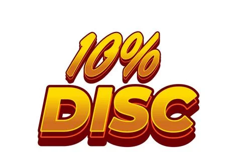 10 percent discount. Text effect in good colors with 3D style Stock Illustration