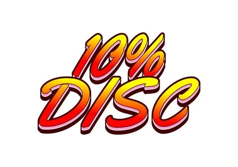 10 percent discount. Text effect in good colors with 3D style Stock Illustration