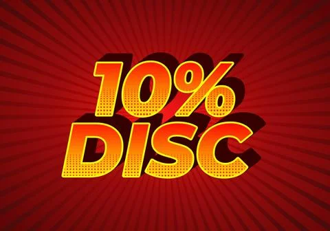 10 percent discount. Text effect in good colors with 3D style Stock Illustration