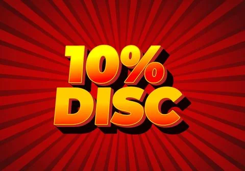 10 percent discount. Text effect in good colors with 3D style 스톡 일러스트