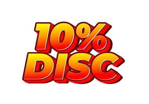 10 percent discount. Text effect in good colors with 3D style Stock Illustration