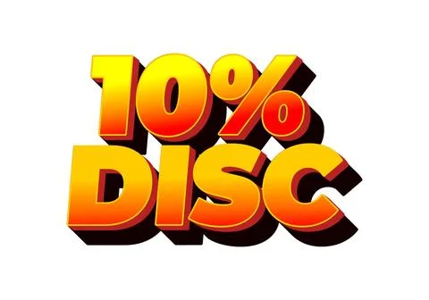 10 percent discount. Text effect in good colors with 3D style Illustrazione stock