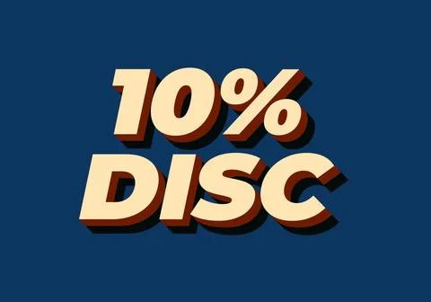 10 percent discount. Text effect in good colors with 3D style Stock Illustration