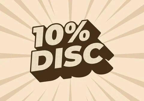 10 percent discount. Text effect in good colors with 3D style 스톡 일러스트