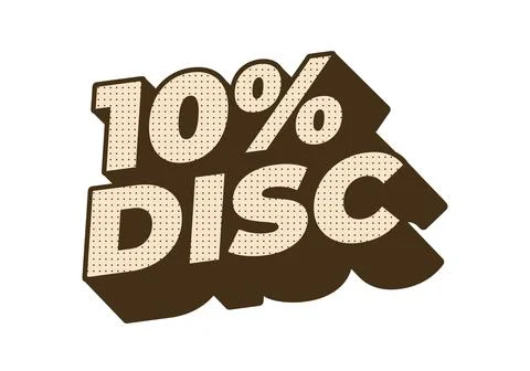 10 percent discount. Text effect in good colors with 3D style 스톡 일러스트