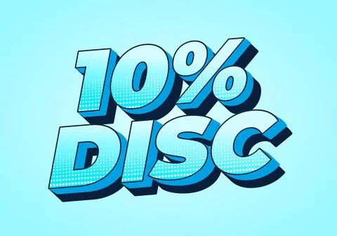 10 percent discount. Text effect in good colors with 3D style 스톡 일러스트