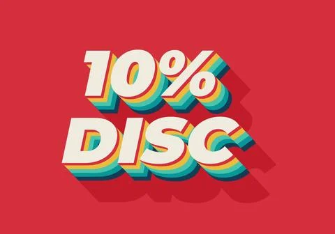 10 percent discount. Text effect in good colors with 3D style Stock Illustration