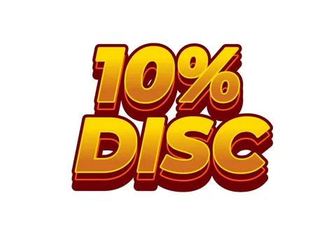 10 percent discount. Text effect in good colors with 3D style 스톡 일러스트