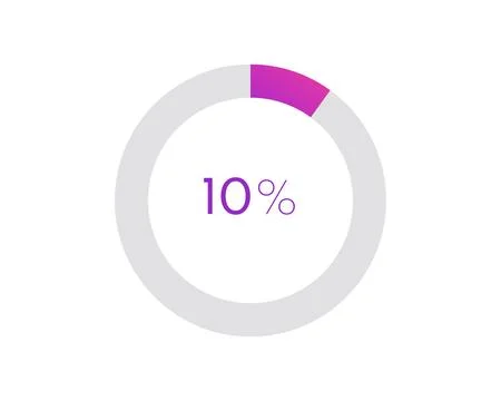 10 percent pie chart. Circle diagram business illustration, Percentage vect.. Stock Illustration