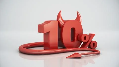 10 percent red devil Stock Illustration