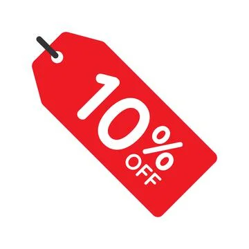 10 percent off tag vector icon on white background Stock Illustration