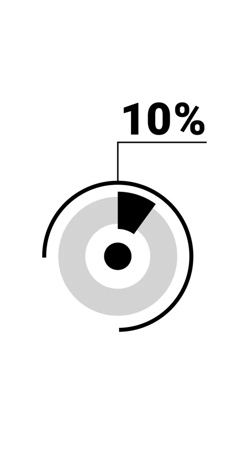 10 percent vertical donut chart. Circle round infographic, graphic animatio.. Stock Footage 285645176