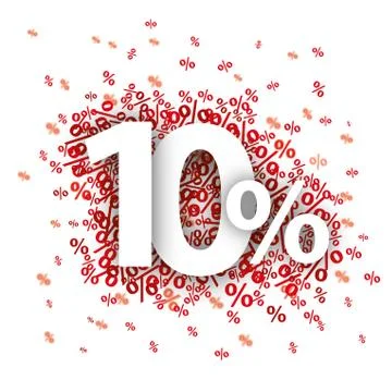10 Red Percents Stock Illustration