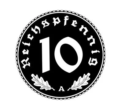 10 Reichspfennig of Germany outlined in vector. Stock Illustration