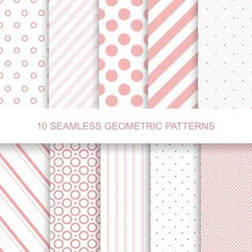 10 seamless geometric patterns Иллюстрация