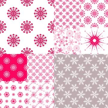 10 Seamless pattern with snowflakes Stock Illustration