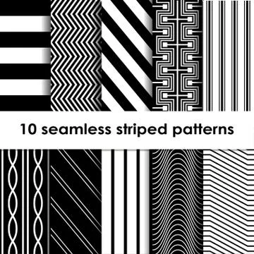 10 Seamless striped vector patterns イラスト素材