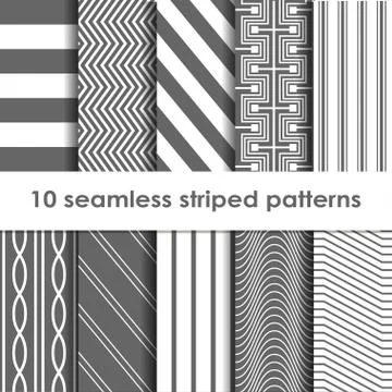 10 Seamless striped vector patterns Stockillustratie