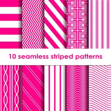 10 Seamless striped vector patterns Stockillustratie