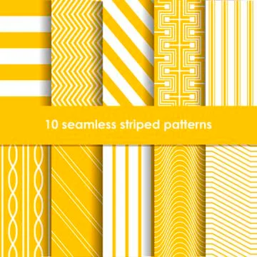 10 Seamless striped vector patterns Stock Illustration
