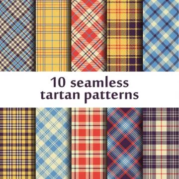 10 seamless tartan patterns Stock Illustration