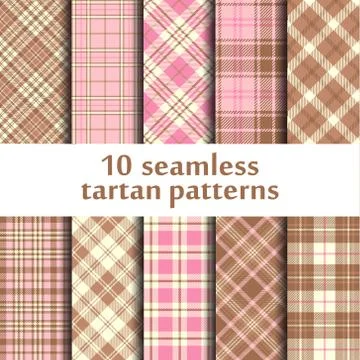 10 seamless tartan patterns Stock Illustration
