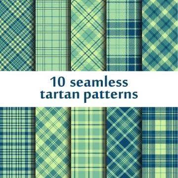 10 seamless tartan patterns Stock Illustration