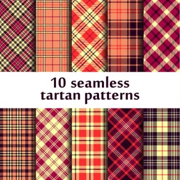 10 seamless tartan patterns Stock Illustration
