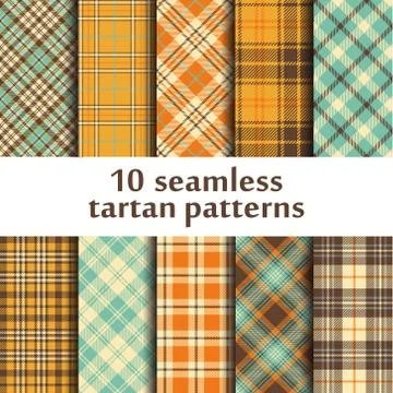 10 seamless tartan patterns Stock Illustration