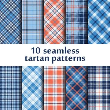 10 seamless tartan patterns Stock Illustration