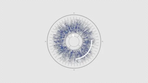 10 sec Appear Circle HUD Eye. PNG Alpha.Eye Seamless digital technological HUD Stock Footage 247629840