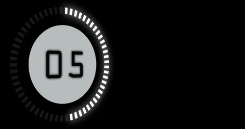 10 sec countdown animation on black background Stock Footage 297426380