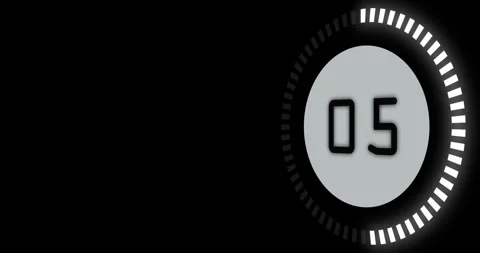 10 sec countdown animation on black background Video stock 297426382