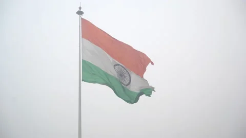10 sec Indian Flag Flying High 4k Stock Footage