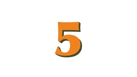 10-sec orange and olive vintage print countdown on white background Stock Footage 341710282