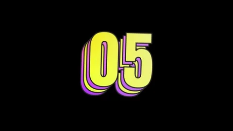 10 sec playful multi-layer countdown in yellow-purple gradient on black bg Stock Footage 325411407