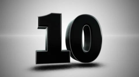 10 Second 3D Countdown Vídeo Stock 27348010