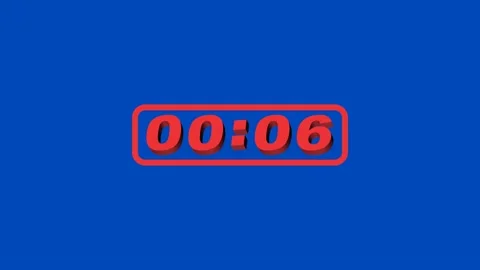 10 Second 3D Digital Timer Countdown Landscape Blue Background Stock Footage 282368812