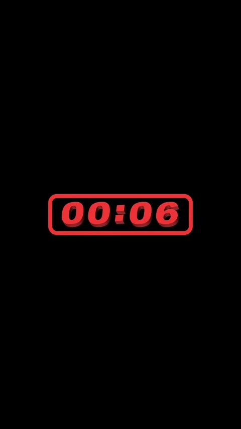 10 Second 3D Digital Timer Countdown Vertical Black Background Stock Footage 282368826